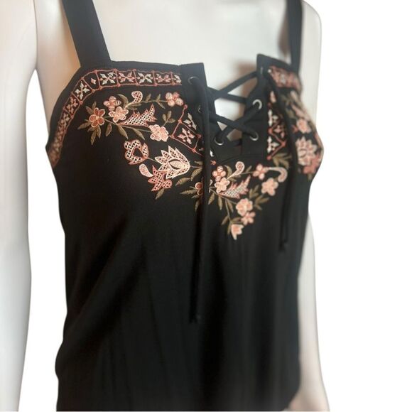 American Eagle Outfitters Black Embroidered Tank Top - Picture 4 of 10
